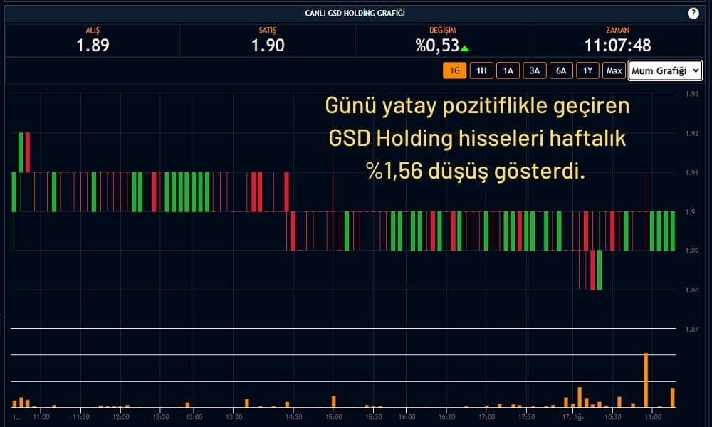 GSD Holding Hisseleri %0,5 Artıda