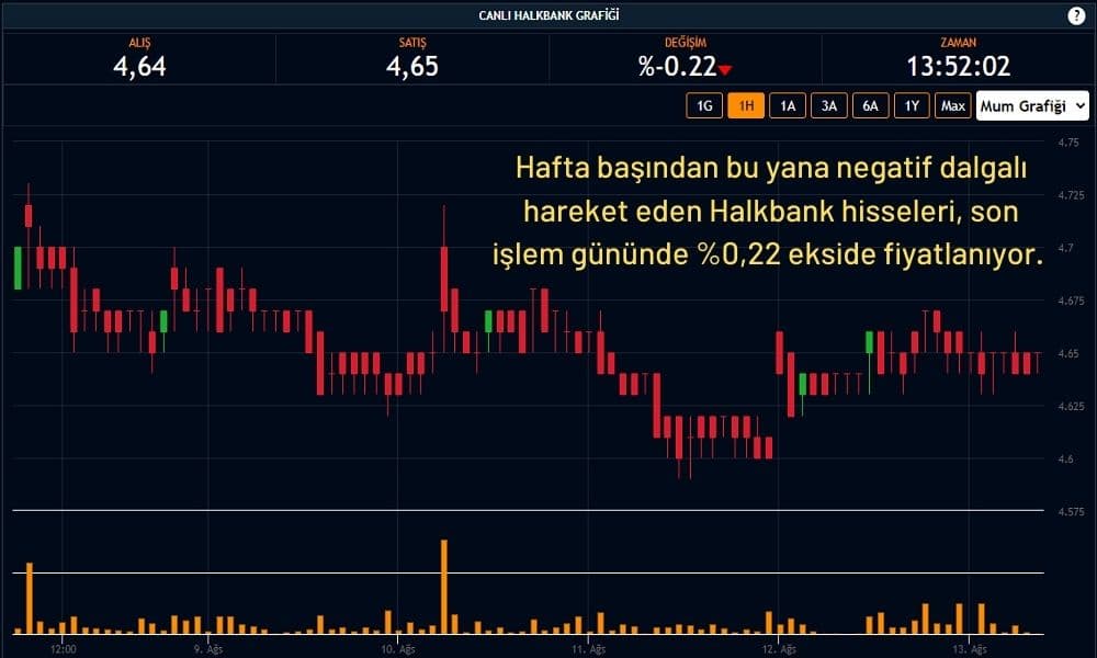 Halkbank Hisseleri %0,22 Ekside