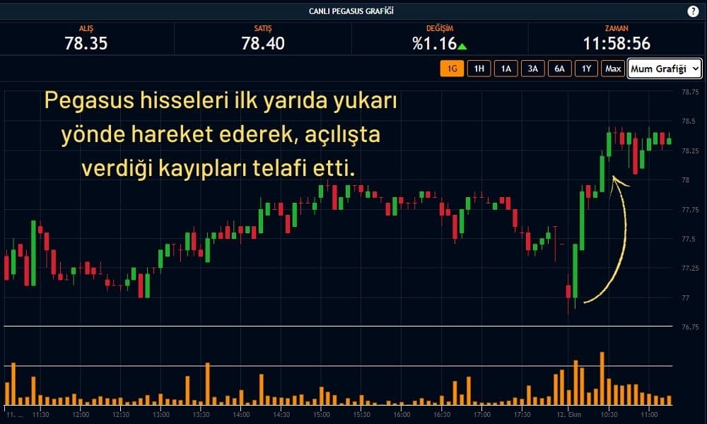 Pegasus Hisseleri %1 Artıda Pegasus Hisseleri %1 Artıda