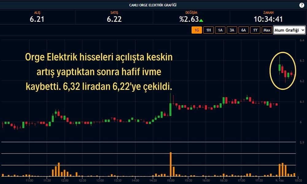 Orge Elektrik Hisseleri %2,63 Artıda Orge Elektrik Hisseleri %2,63 Artıda