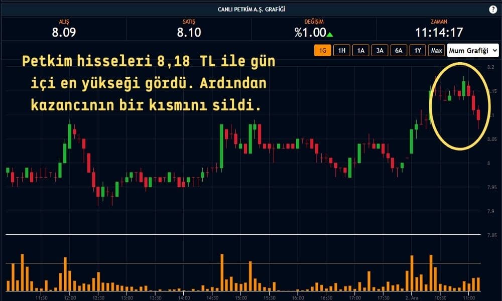 Petkim Hisseleri 8,10 TL Petkim Hisseleri 8,10 TL