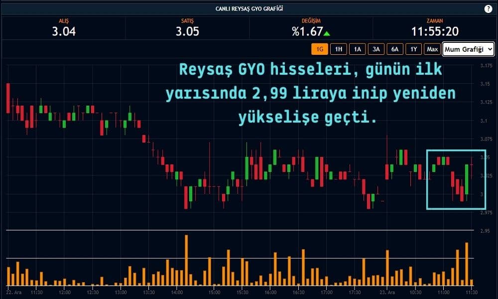 Reysaş GYO Hisse 3,05 TL