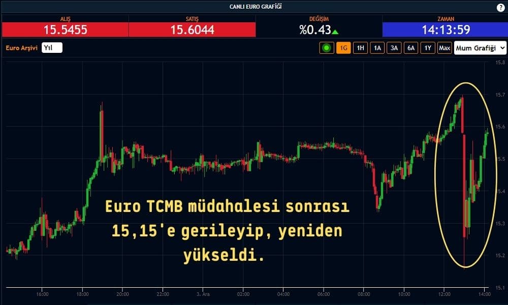 Euro Kuru 15,61 TL