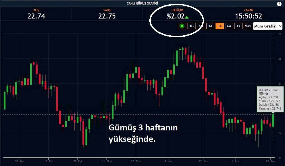 Gümüş %2 Yükseliş Gümüş %2 Yükseliş
