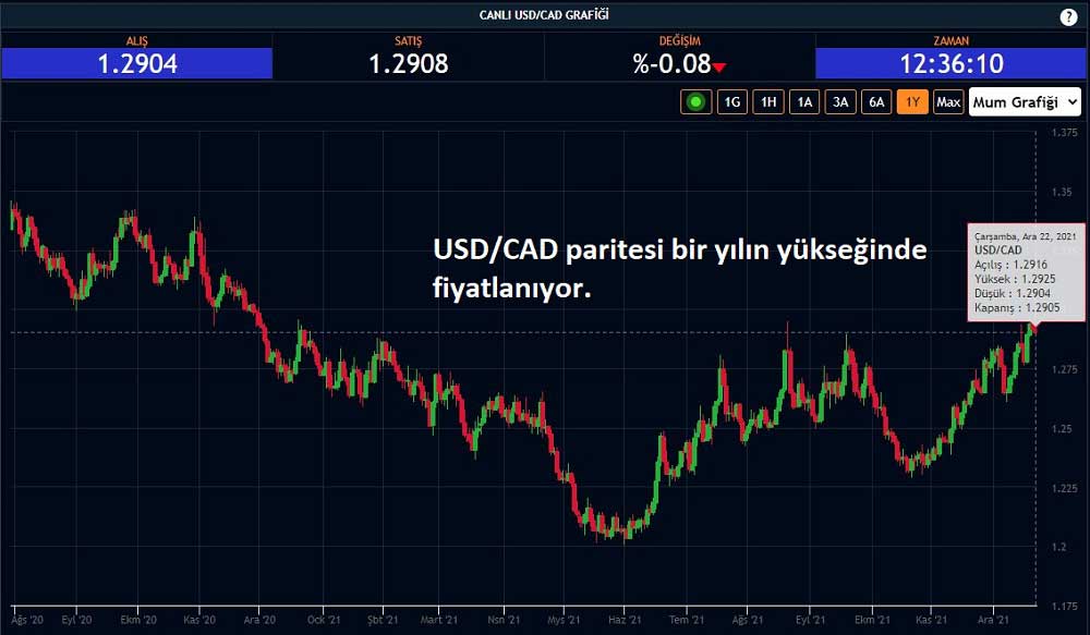 USD/CAD 1,32 Yükseliş Tahmin
