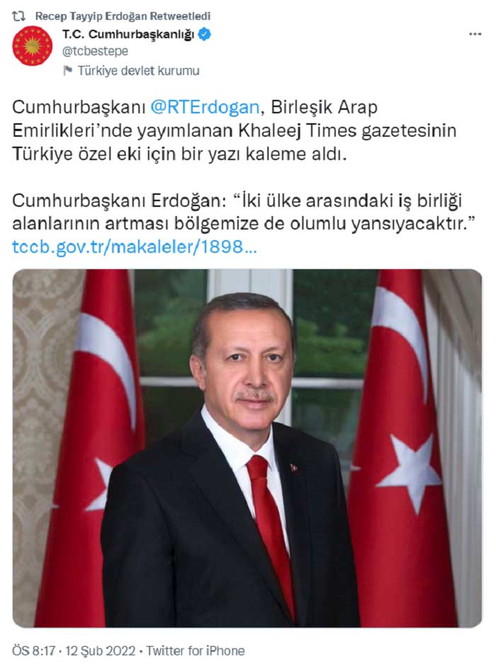 Cumhurbaşkanı Erdoğan: Türkiye ile BAE Arasında İlişkiler İvme Kazanıyor