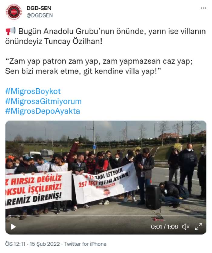 Migros Depo İşçileri Anadolu Grubu 