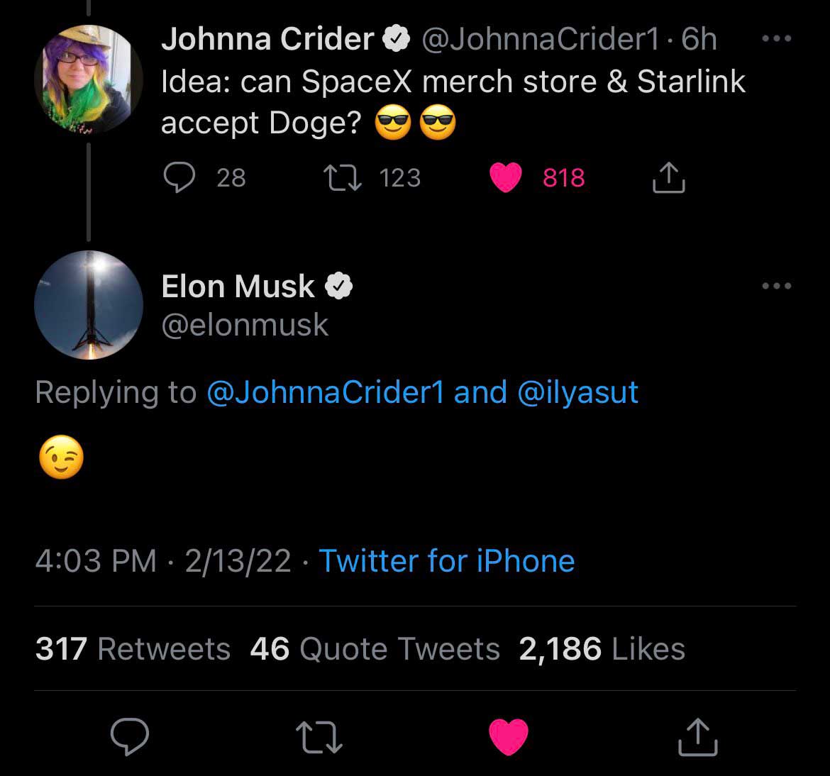 Elon Musk Dogecoin paylaşımı