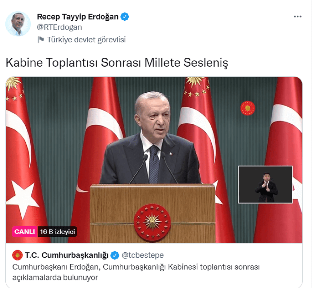 Erdoğan Kabine Açıklaması