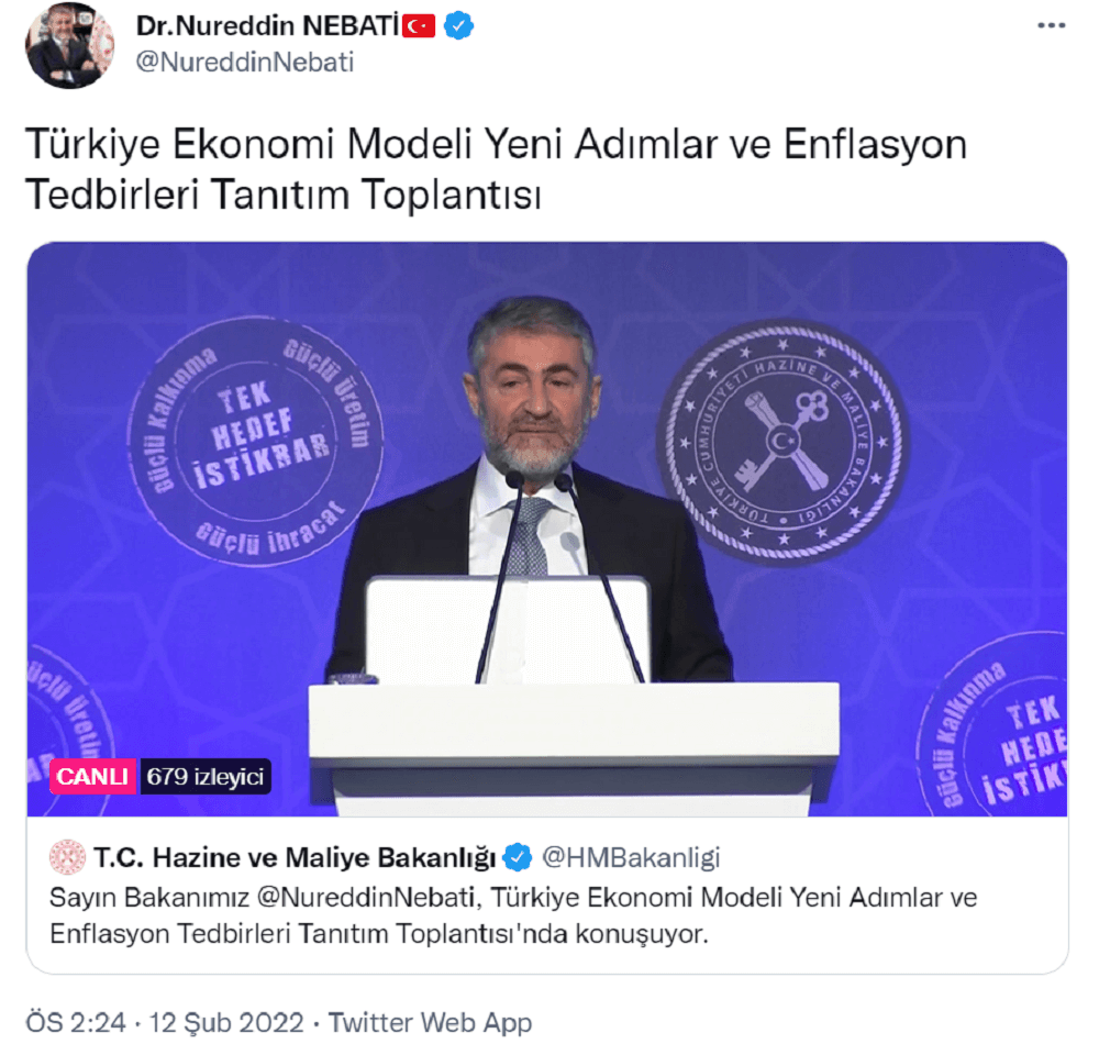 Hazine ve Maliye Bakanı Nureddin Nebati Yeni Paket Açıklaması Hazine ve Maliye Bakanı Nureddin Nebati Yeni Paket Açıklaması