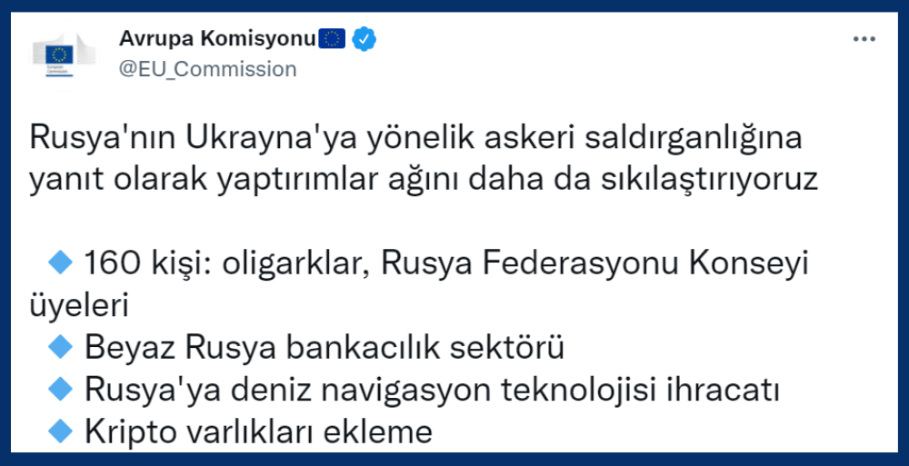 AB Rusya Yaptırımları AB Rusya Yaptırımları