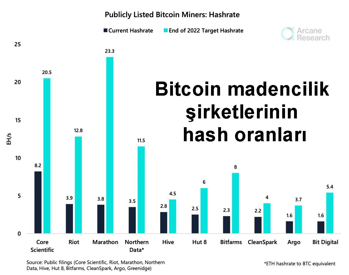 Bitcoin madencileri hash oranları 