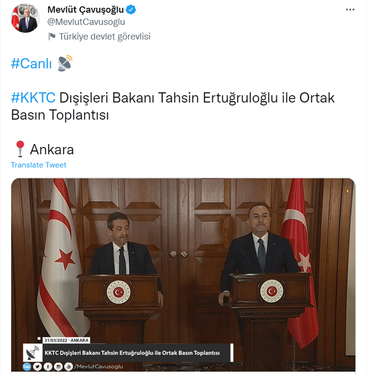 Dışişleri Bakanı Mevlüt Çavuşoğlu Açıklaması Dışişleri Bakanı Mevlüt Çavuşoğlu Açıklaması