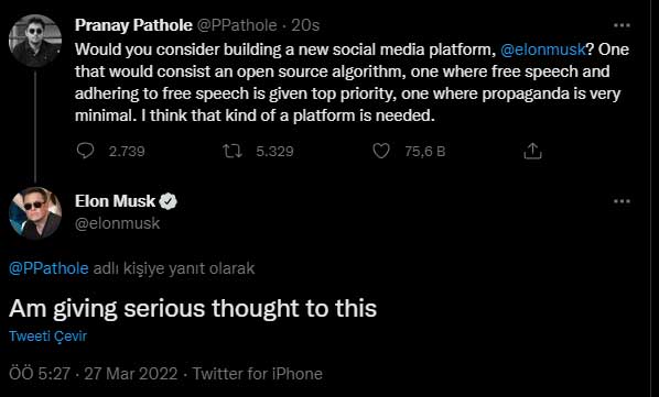 Elon Musk sosyal medya açıklaması