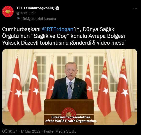 Cumhurbaşkanı Erdoğan video mesajı 