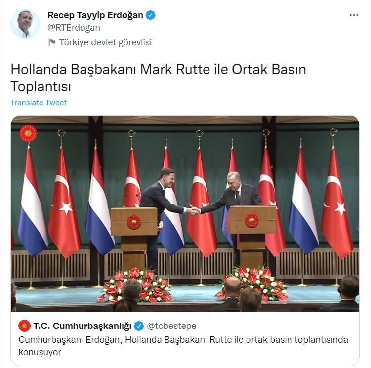 Erdoğan-Rutte Açıklaması