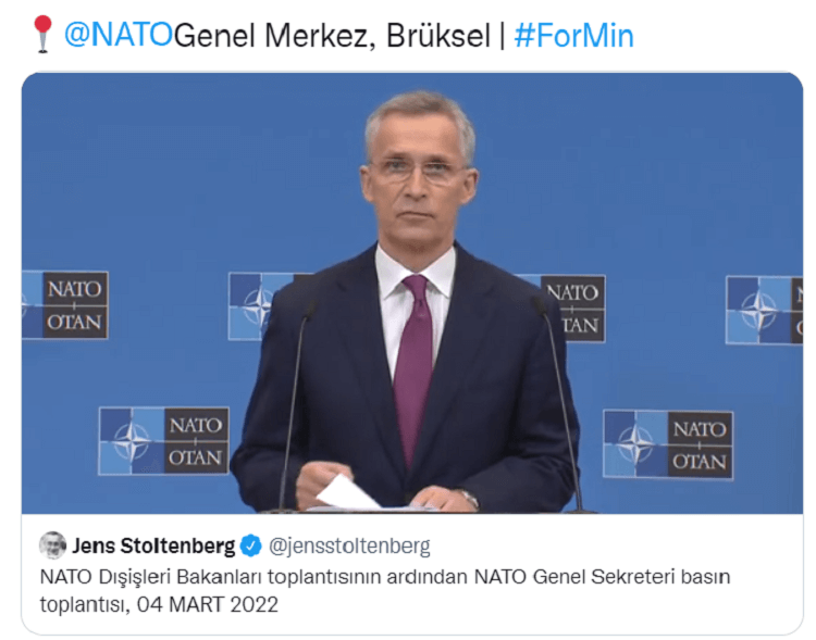 NATO Genel Sekreteri Jens Stoltenberg Açıklaması