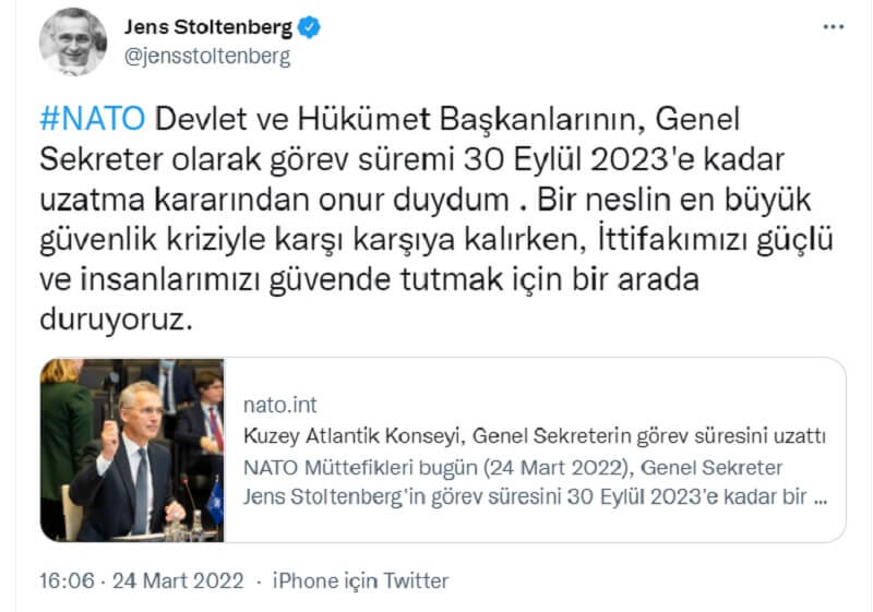 Stoltenberg: Büyük Güvenlik Kriziyle Karşı Karşıyayız Stoltenberg: Büyük Güvenlik Kriziyle Karşı Karşıyayız