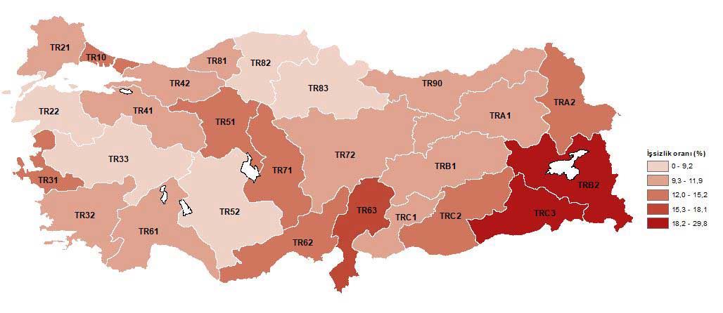 İşsizlik En Fazla Güneydoğu Anadolu'da