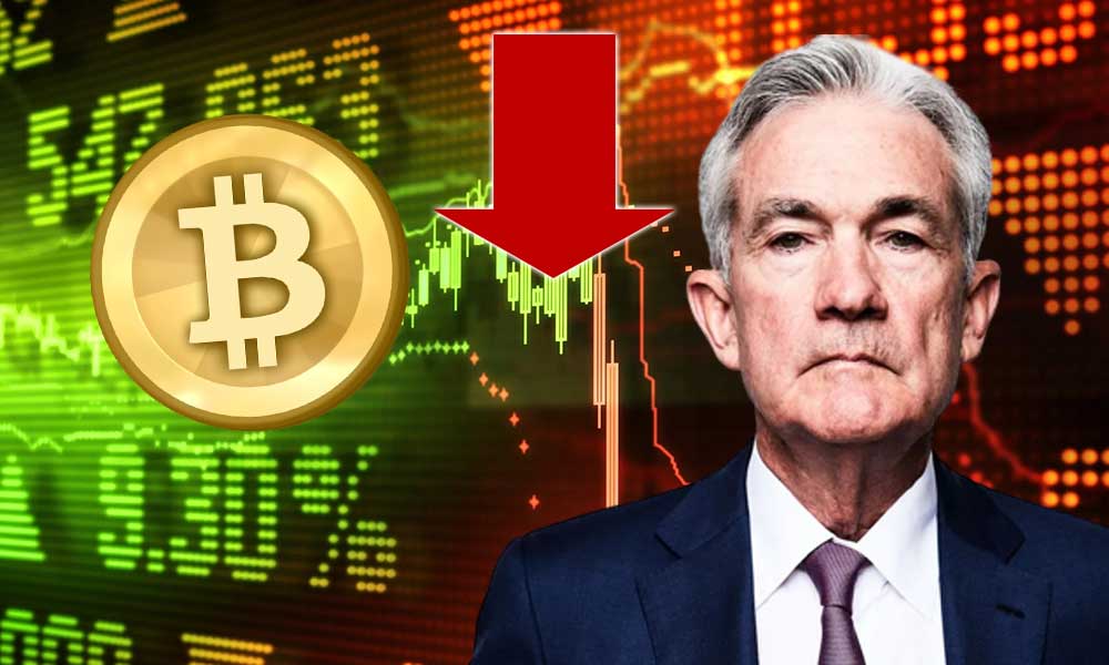 Bitcoin Powell’ın Daha Yüksek Faiz Artırımı Söylemi ile Düşüyor