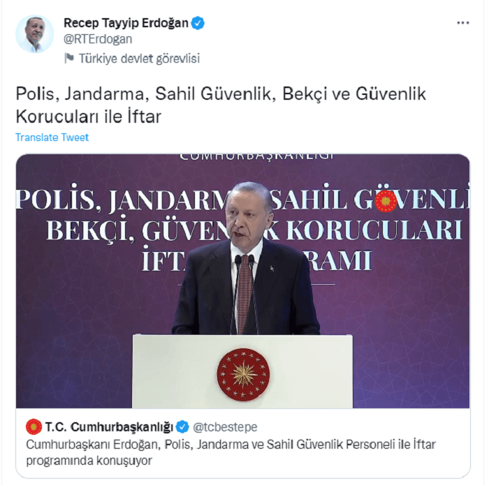 Erdoğan İftar Konuşması