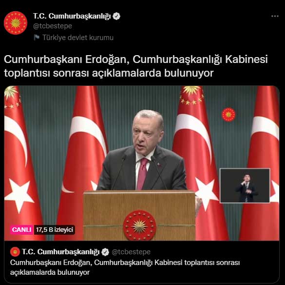 Cumhurbaşkanı Erdoğan, Kabine Toplantısı açıklamaları