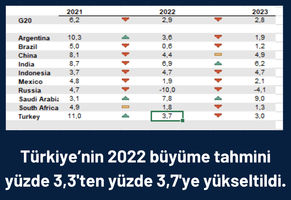OECD Türkiye’nin Büyüme Tahminini de Güncelledi