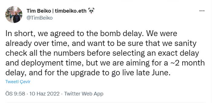 Tim Beiko Zorluk Bombası