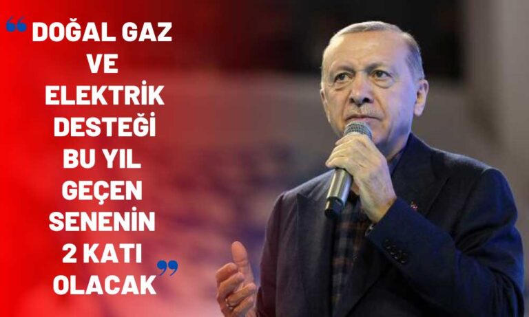 Erdoğan Duyurdu! “Doğal Gaz ve Elektrik Desteği Artacak”