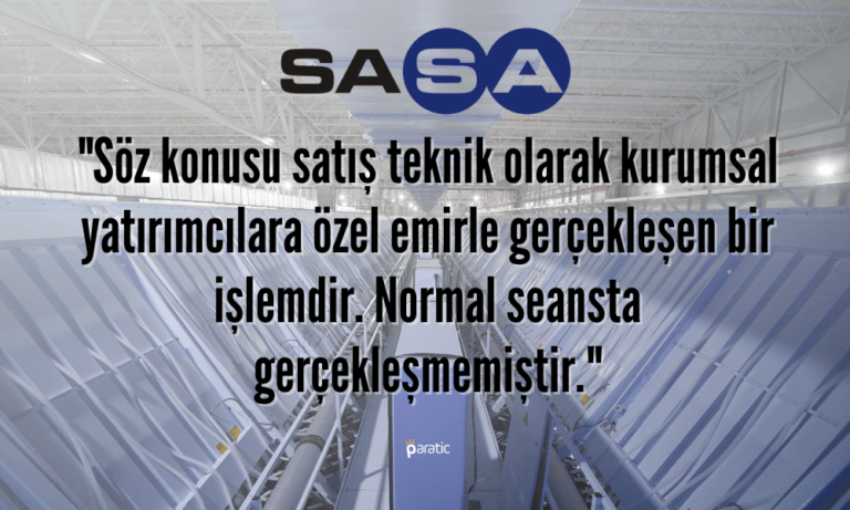 SASA/Erdemoğlu’nun Hisse Satışı Açıklaması Düzeltildi
