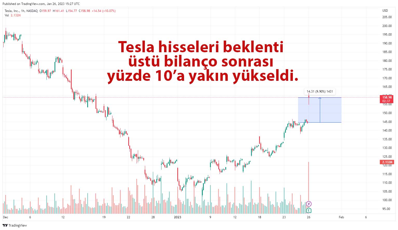 Tesla hisse grafiği