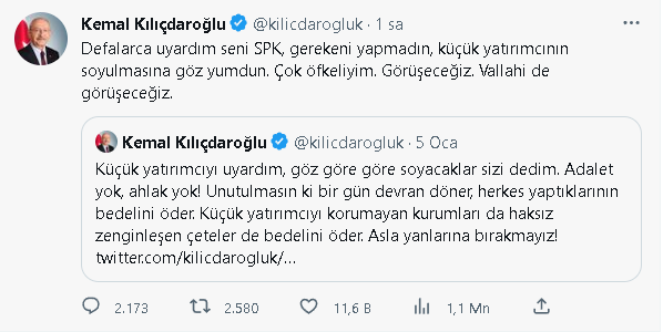 Kılıçdaroğlu’ndan SPK’ya Tehdit: Vallahi Görüşeceğiz