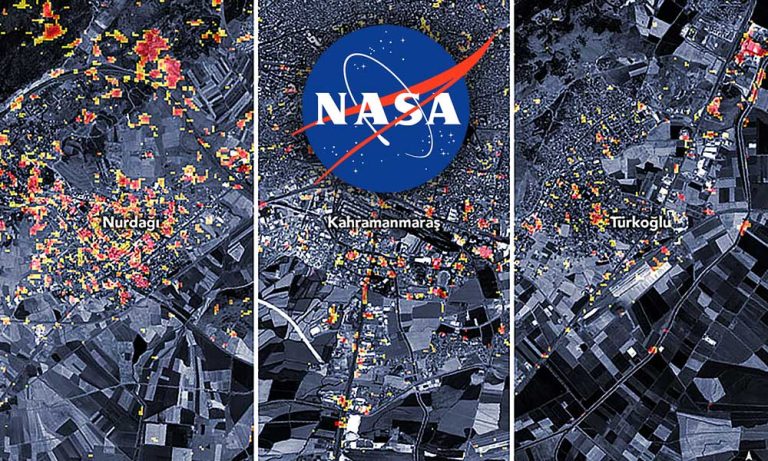 NASA Deprem Hasarını Gösteren Uydu Haritasını Paylaştı