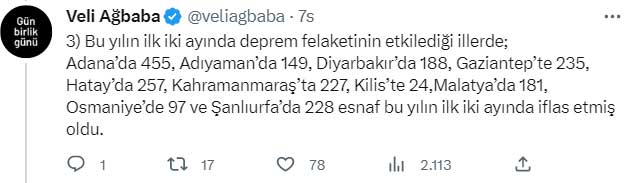 Veli Ağbaba, Twitter Esnaf Açıklaması