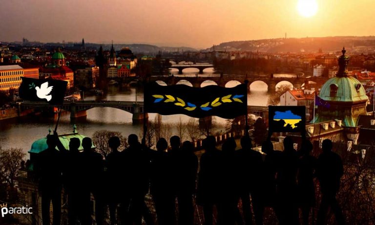 Prag’da Halk Ukrayna’ya Yapılan Yardımları Protesto Etti