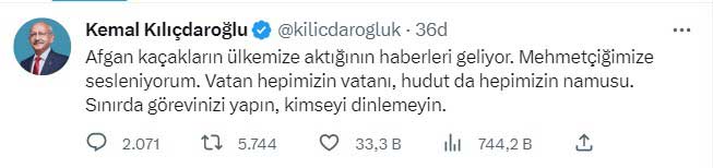 Kemal Kılıçdaroğlu Afgan Kaçaklar Açıklama 