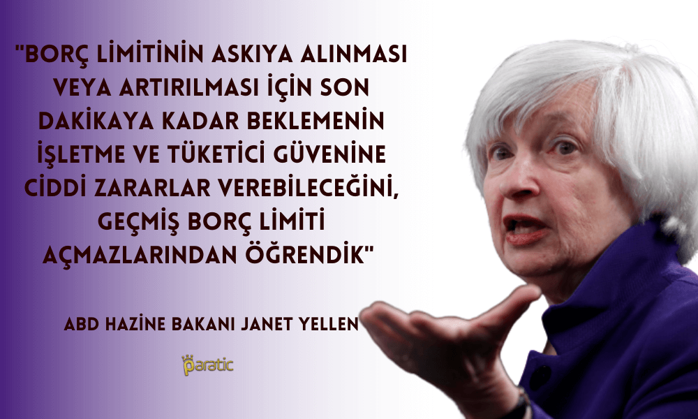 ABD Hazine Bakanı Yellen Borç Limiti Uyarısını Yineledi