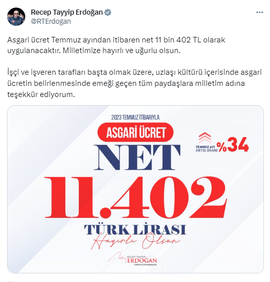 Erdoğan Asgari Ücret 