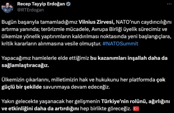 Erdogan Tweet