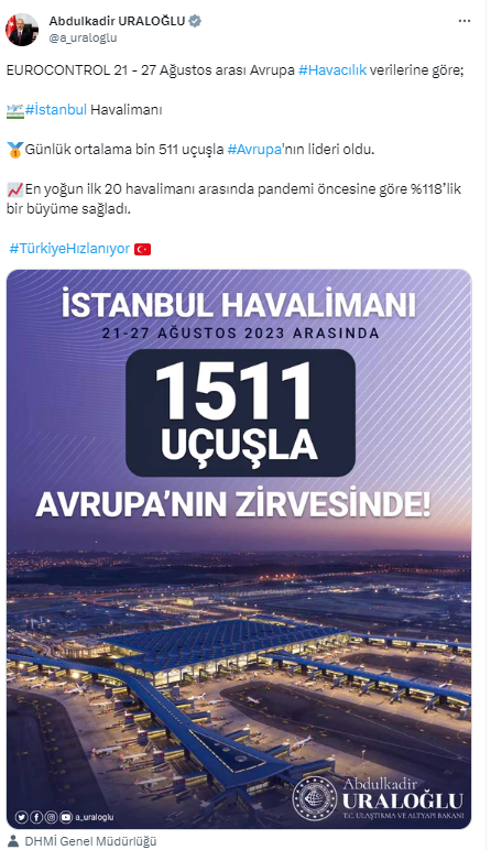 Abdulkadir Uraloğlu İstanbul Havalimanı 