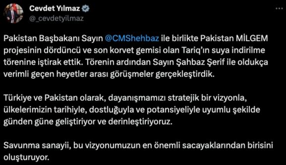 Cevdet Yilmaz Tweet