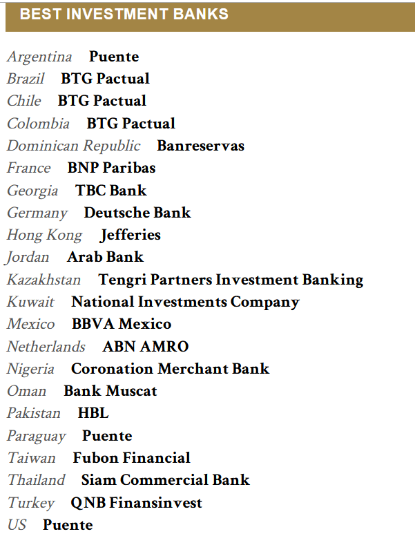 En Iyi Yatirim Bankalari