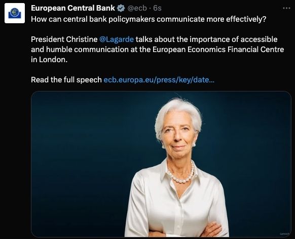 Avrupa Merkez Bankası Lagarde İletişim Tweeti