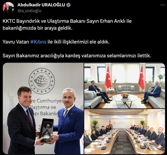 Bakan Uraloğlu ile KKTC Heyeti Görüştü