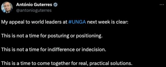 Guterres Dünya Liderlerine Çağrı Tweeti