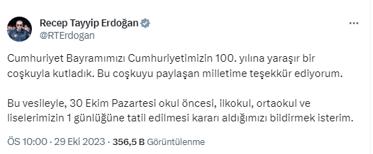 Erdoğan Okul Tatil