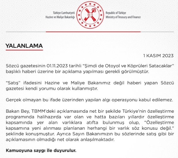 Bakanlıktan “Köprüleri Satacaklar” İddialarına Sert Yanıt!