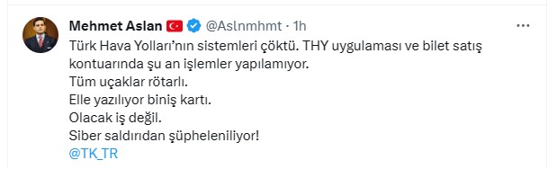 THY’den Şok Eden Açıklama Geldi! Siber Saldırı Gündemde THY’den Şok Eden Açıklama Geldi! Siber Saldırı Gündemde