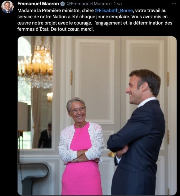 Macron'dan Borne'a Teşekkür Tweeti