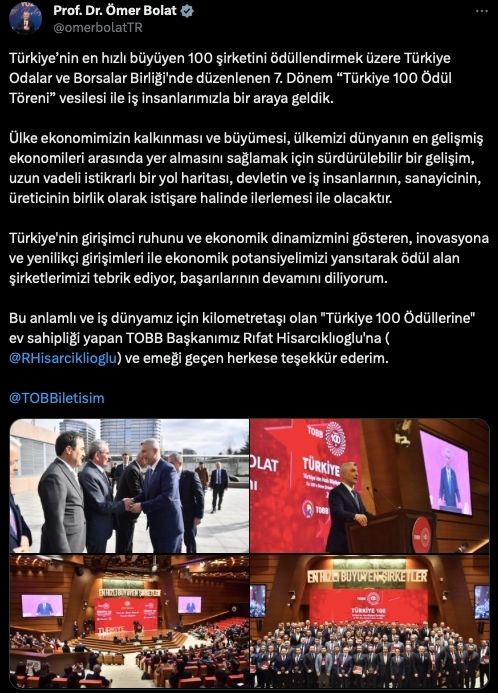 Ömer Bolat Türkiye 100 Ödül Töreninde Konuştu